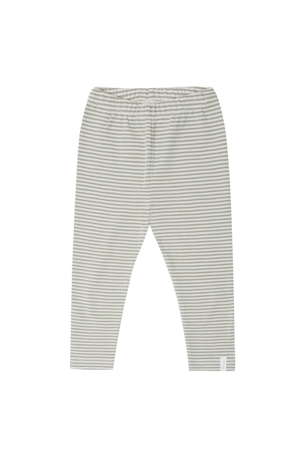 Leevje - Jersey Leggings 'green stripes' aus Bio-Baumwolle