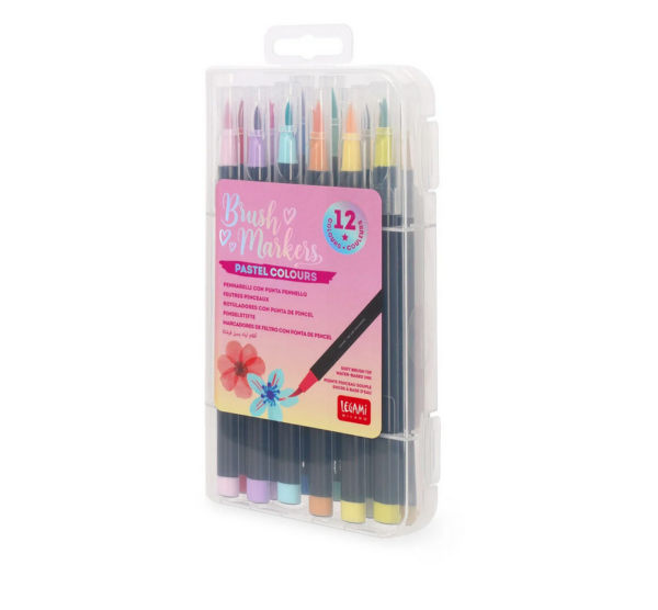 Legami - Set mit 12 Pinselstiften - Brush Markers - Pastell