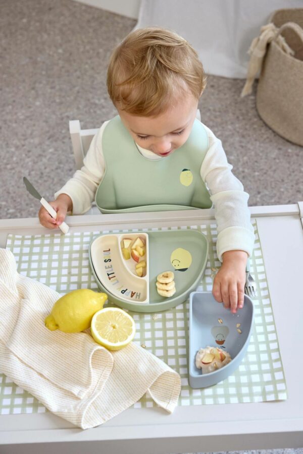 Lässig - Kinder Menüteller Silikon (3-teilig) - Happy Fruits, Zitrone – Bild 3