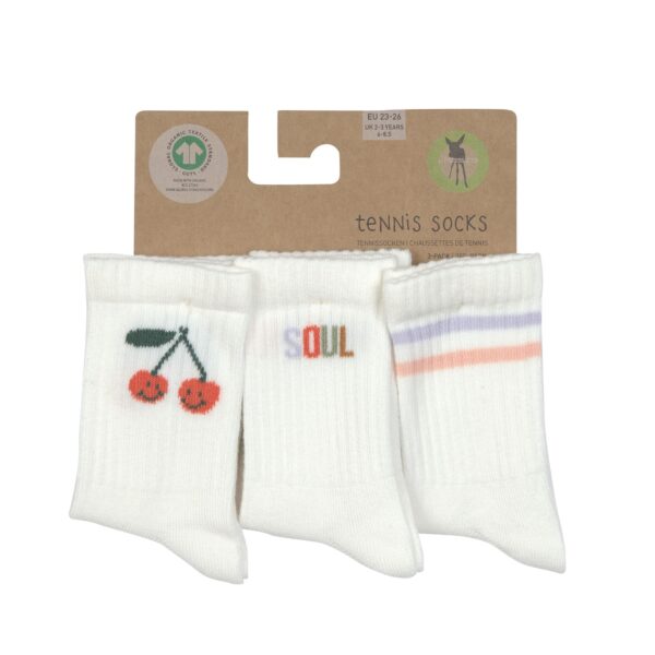 Lässig - Tennissocken Kinder 3er-Set - Little Gang, Kirsche – Bild 2