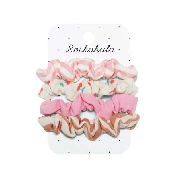 Rockahula - Haargummi Set 4 Stück - Cherry Stripe Scrunchie Set