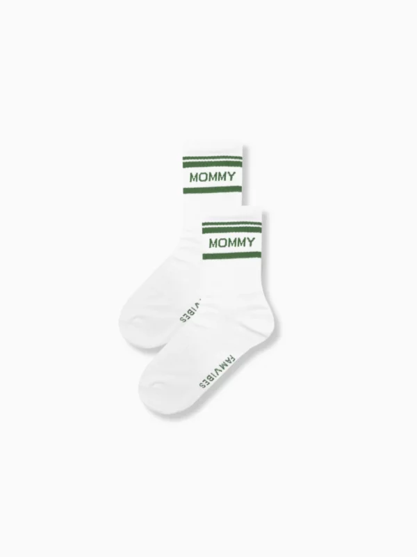 FAMVIBES - Striped MOMMY Socken - green