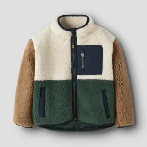 Name It - Teddy Jacke - Color Block - Grün