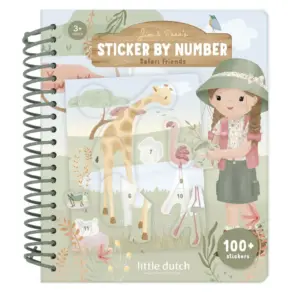 Little Dutch - Safari Friends - Stickerbuch nach Zahlen - Rosa